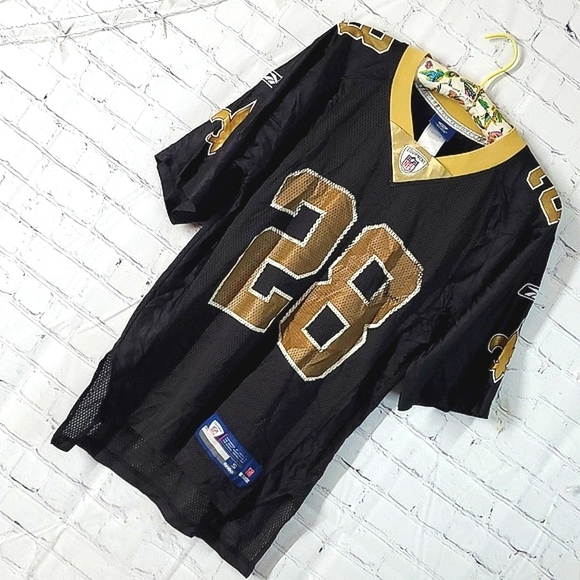 Vintage NFL Reebok Black & Gold Ingram New Orleans Saints 28 Jersey Mens Size S - Picture 3 of 17